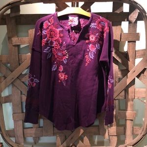 Johnny Was purple thermal shirt.